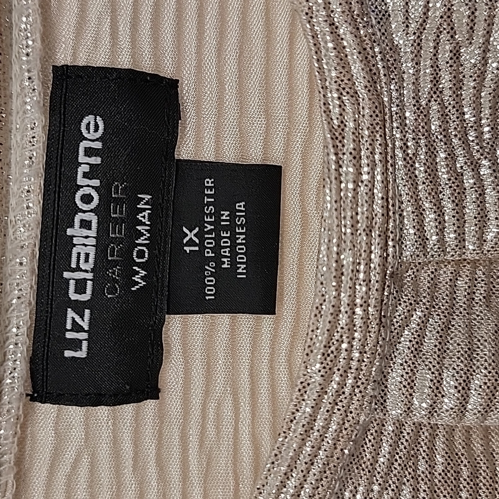 Liz Claiborne Career Shimmery Sleeveless Dressy Blouse Top 1X EUC Rom-com Core - Picture 8 of 9